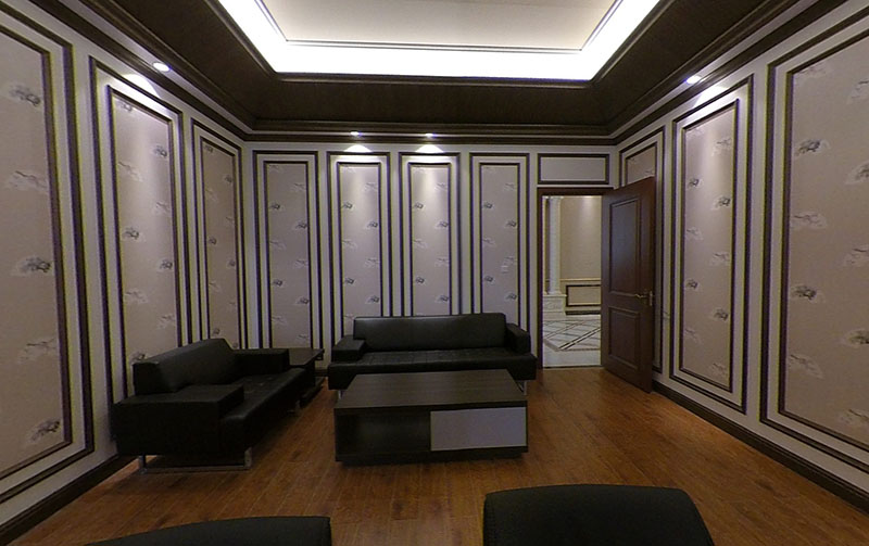 集成墙板方案设计中式办公室_集成墙板样板间_实拍图
