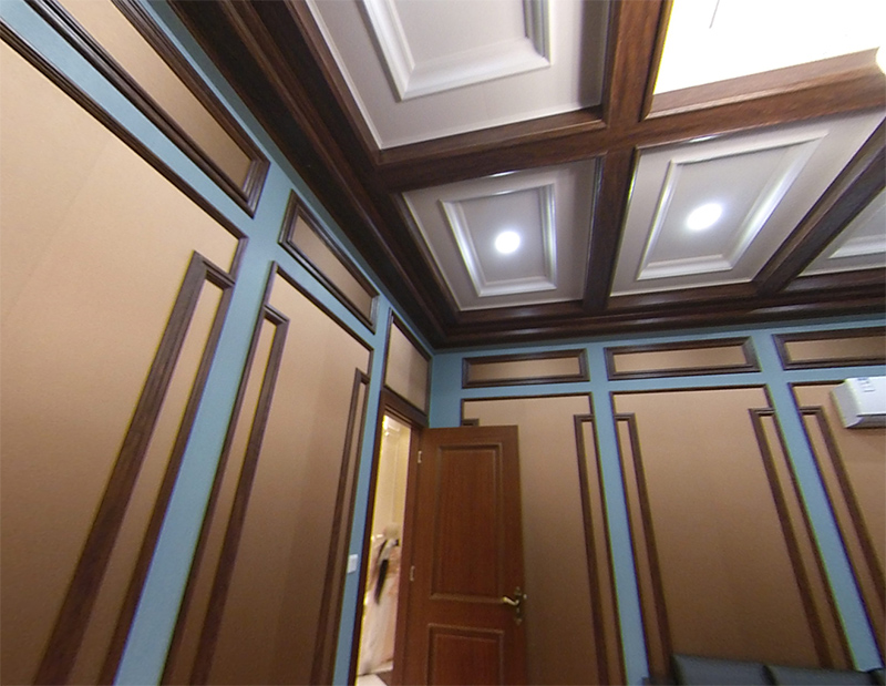 集成墙板方案设计中式会议室_集成墙板样板间_实拍图