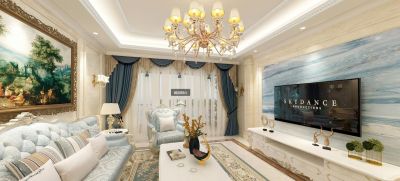   欧式_三室两厅_石材风格