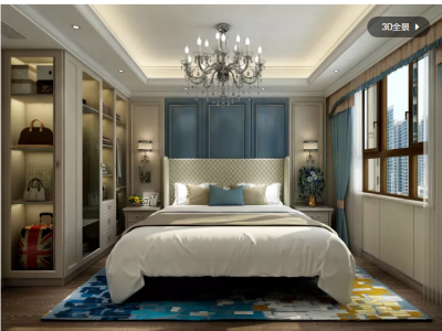   欧式_卧室_布纹