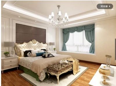   欧式_卧室_欧花_二级顶_回字顶