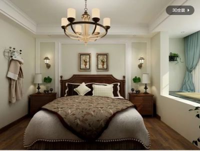   美式_卧室_白色_暖白
