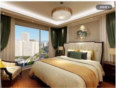   美式_卧室_金属线_砂岩