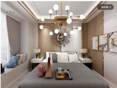   现代_卧室_木纹_金属线_太阳镜