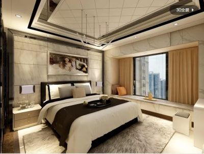   现代_卧室_石材纹_镜面